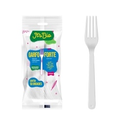 Tenedor Blanco Fuerte Biodegradable Pack x50