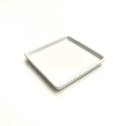 Plato cuadrado con borde 10.5 cm Porcelana Blanco