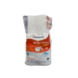 Pote Transparente con Tapa Descartable 500 ml Pack x 25