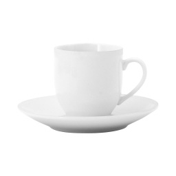 Taza con plato 100 ml Porcelana Blanca Selecta