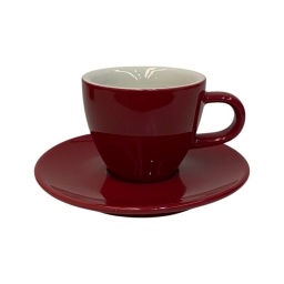 Taza de caf con plato 75 ml Porcelana Roja Selecta