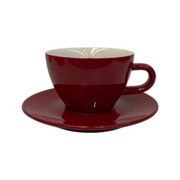 Taza de caf con plato 180ml Porcelana Roja Selecta