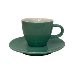 Taza de caf con plato 75 ml Porcelana Verde Agua Selecta