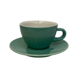 Taza de caf con plato 180ml Porcelana Verde Agua Selecta