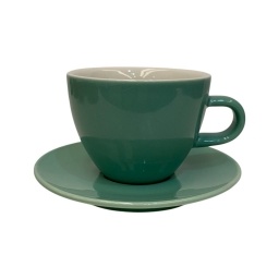 Taza de T con plato 260 ml Porcelana Verde Agua Selecta